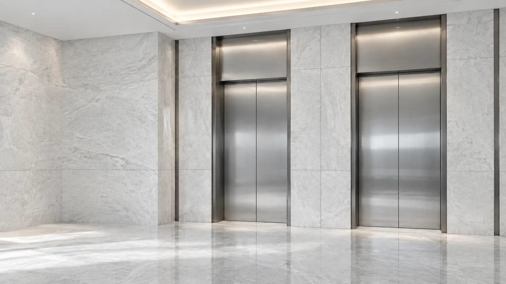 An elevator lobby